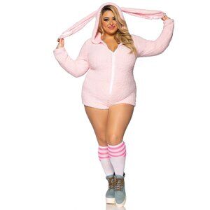Plus Size Cuddle Bunny Women's Costume, Onesie Romper